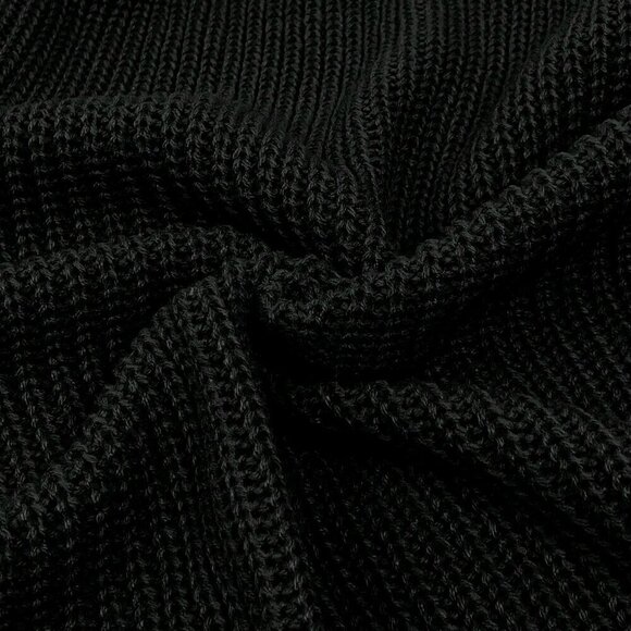 Black Casual Women's Drop Shoulder Open Front Cardigan - Picture 7 of 8